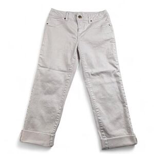 1882 Women’s White Capri Jeans Size 6 Straight Leg High Rise Relaxed Fit Denim